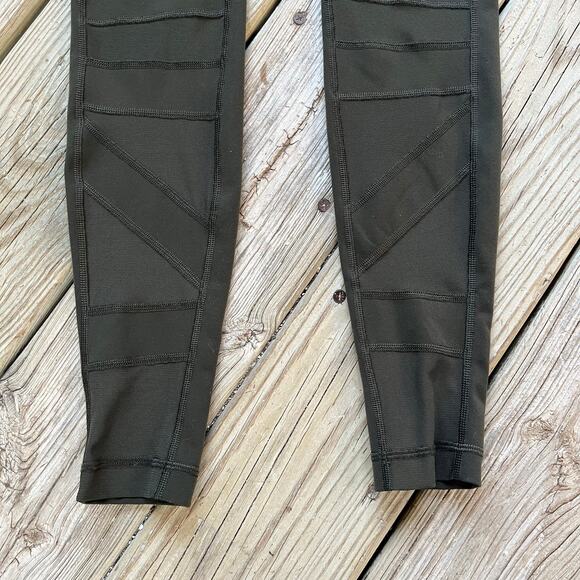 Lululemon Women's Wunder Under Hi-Rise Tech Mesh 28" Leggings Green Size 4 - Picture 5 of 9